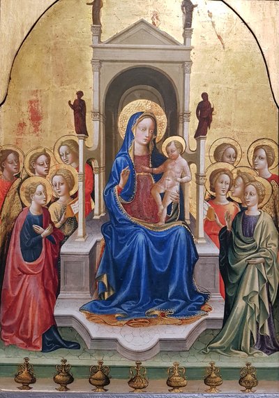 Virgen y Niño en un trono, rodeados por diez ángeles de Francesco di Antonio di Bartolomeo